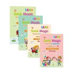 KidBook, 4 részes irkafüzet készlet írásra és rajzolásra Magic tollal, amely száradáskor automatikusan eltűnik