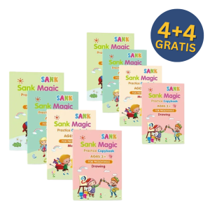 KidBook, 4 részes irkafüzet készlet írásra és rajzolásra Magic tollal, amely száradáskor automatikusan eltűnik (1+1 INGYENES )