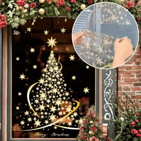GoldenTree, karácsonyi ablakmatricák arany színben (2 db)