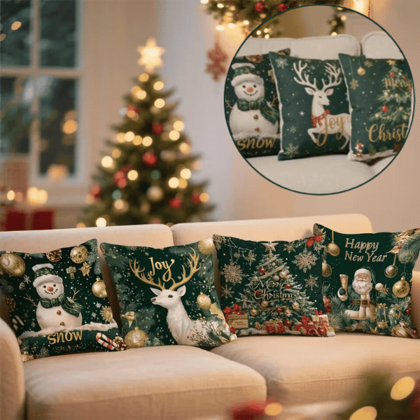 Karácsonyi párnahuzatok (4 db), GreenXmass