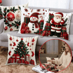 Karácsonyi párnahuzatok (4 db), RedXmass