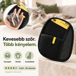 GroomyGlove - antisztatikus kesztyű kisállatszőr eltávolítására
